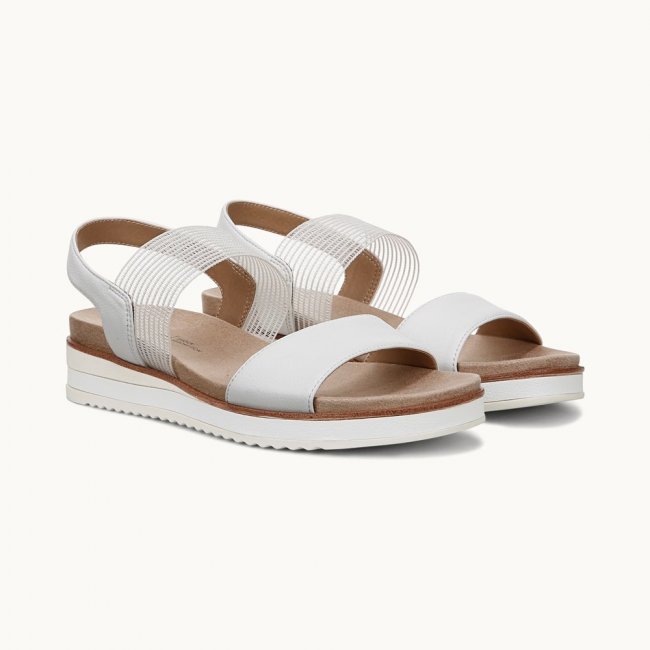 LifeStride Zing Slingback Sandal - Bright White Faux Leather