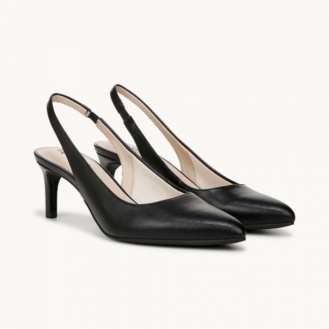 LifeStride Annalise Slingback Pump - Black Faux Leather