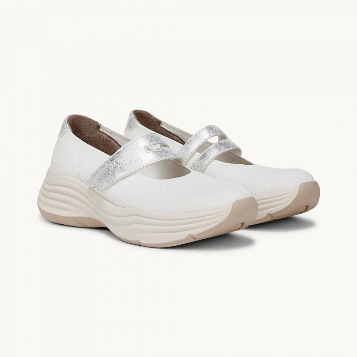 LifeStride Intuition Knit Mary Jane - Bright White Knit Fabric