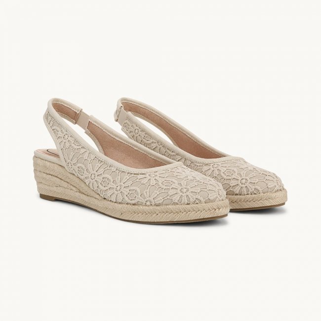 LifeStride Kayden Espadrille Wedge - Natural Tan Fabric