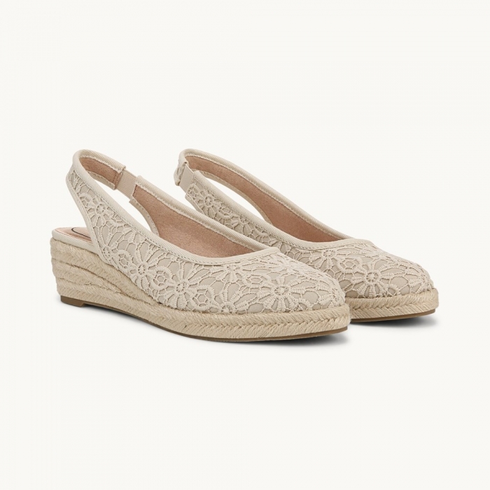 LifeStride Kayden Espadrille Wedge - Natural Tan Fabric