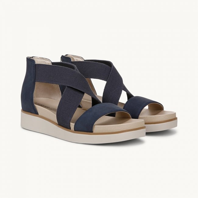 LifeStride Giselle Strappy Sandal - Lux Navy Faux Leather