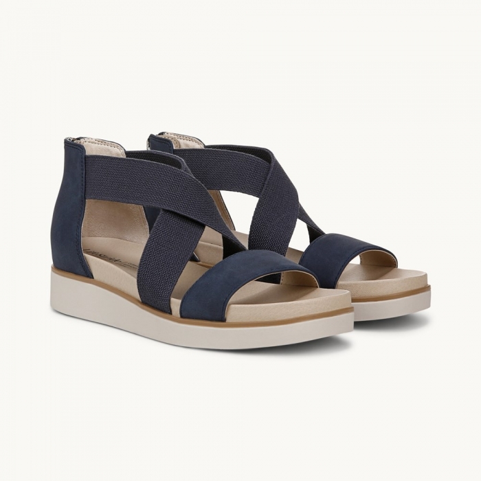 LifeStride Giselle Strappy Sandal - Lux Navy Faux Leather
