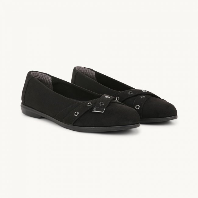 LifeStride Kira Ballet Flat - Black Microfiber