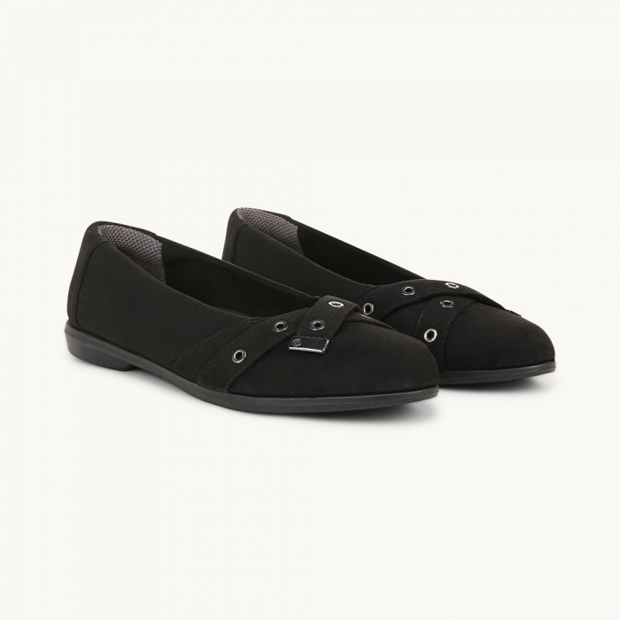 LifeStride Kira Ballet Flat - Black Microfiber