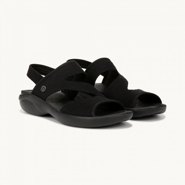 LifeStride Cleo Strappy Sandal - Black Fabric