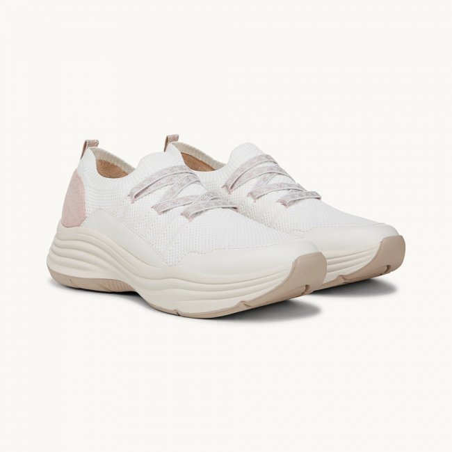 LifeStride Impact Sneaker - White Knit Fabric