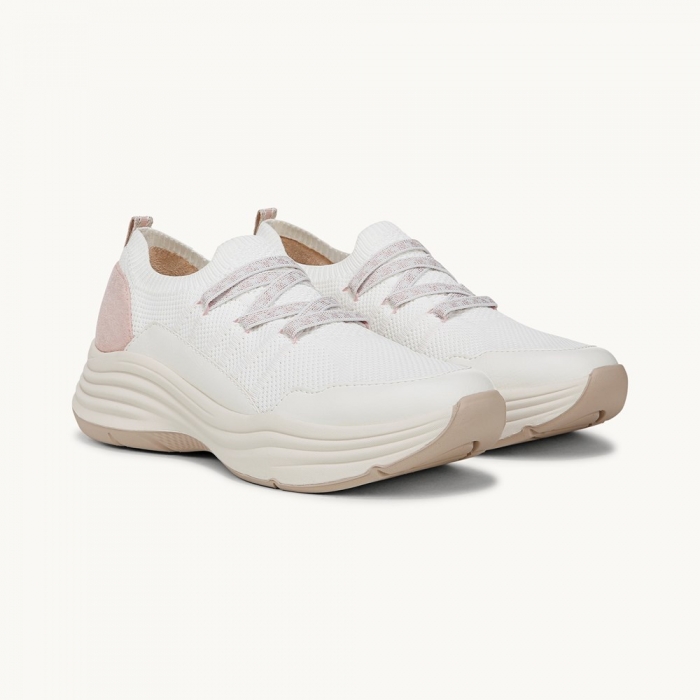LifeStride Impact Sneaker - White Knit Fabric