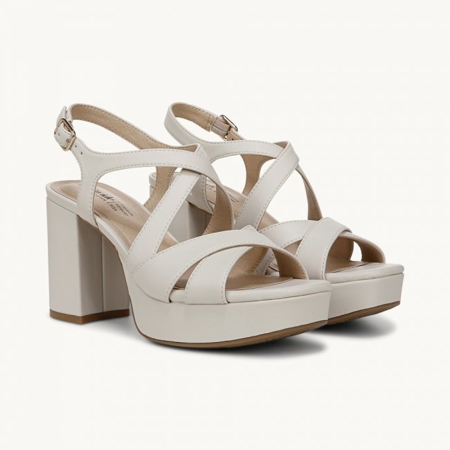 LifeStride Adrianna Dress Sandal - Bone Faux Leather