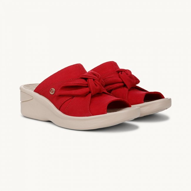 LifeStride Smile Wedge Sandal - Fire Red Monomesh Fabric