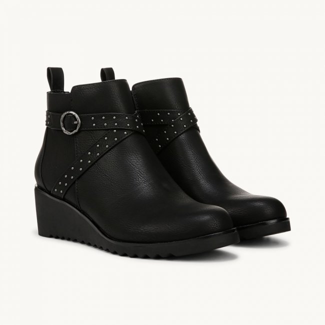 LifeStride Zinfandel 2 Ankle Boot - Black Faux Leather