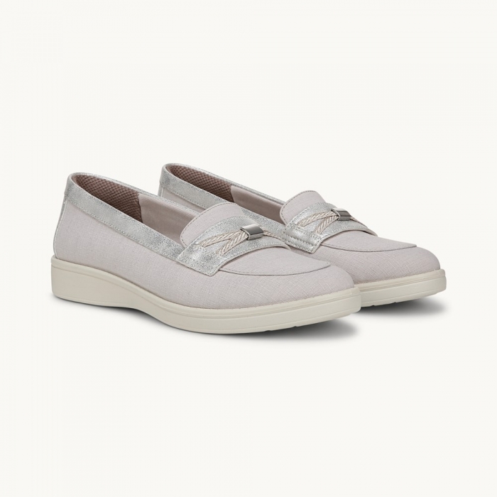 LifeStride All Aboard Loafer - Sand Stretch Denim Fabric