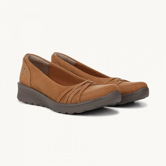 LifeStride Goody Slip On - Whiskey Tan Leather Fabric
