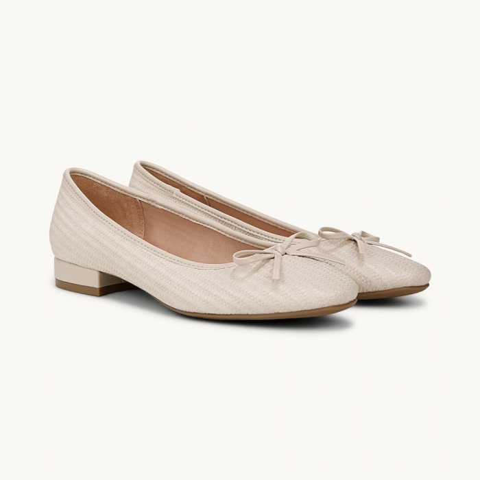 LifeStride Cheers Woven Flat - Almond Milk Faux Leather