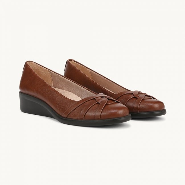 LifeStride Jorie Ballet Wedge - Walnut Faux Leather