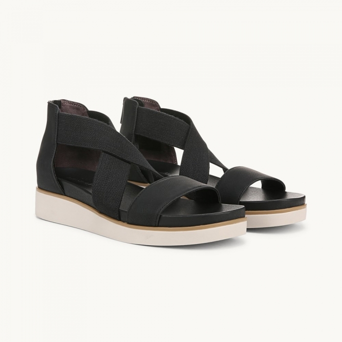 LifeStride Giselle Strappy Sandal - Black Faux Leather