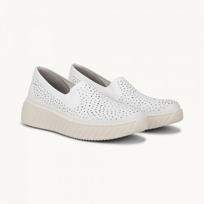 LifeStride Wednesday Bright Slip On - White Knit Fabric