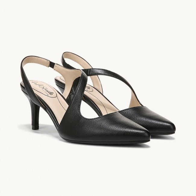 LifeStride Santorini Pump - Black Faux Leather