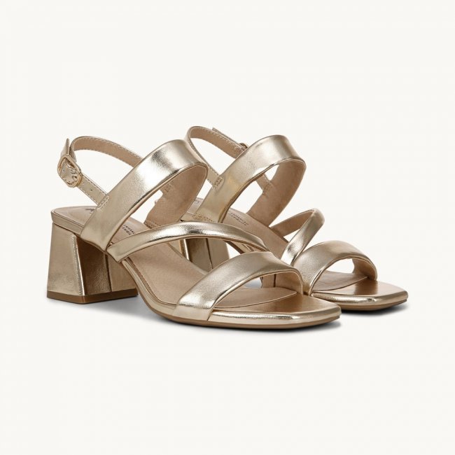 LifeStride Celia Strappy Sandal - Gold Faux Leather