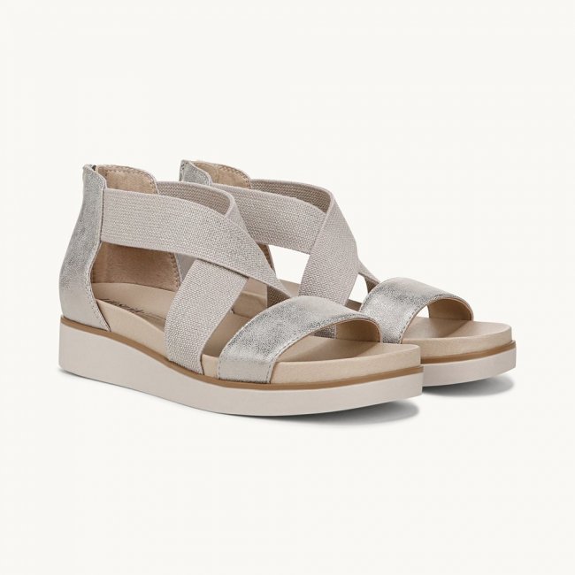 LifeStride Giselle Strappy Sandal - Taupe Faux Leather