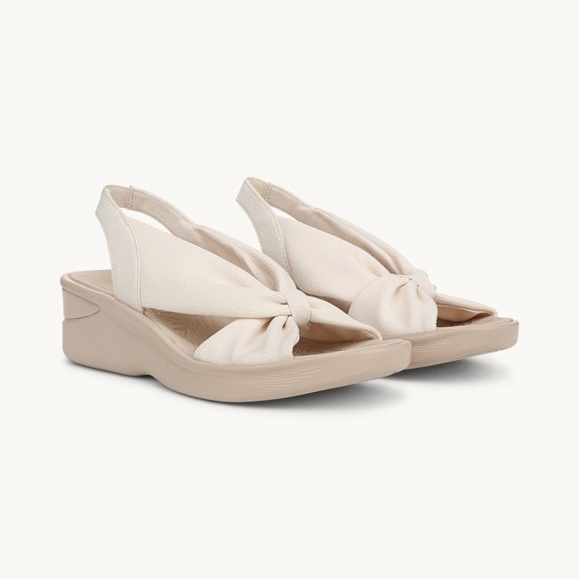 LifeStride Serenade Slide Slingback Sandal - Eggnog Stretch Fabric