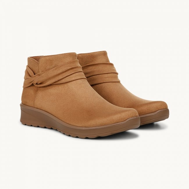 LifeStride Gemma Ankle Bootie - Whiskey Tan Microfiber