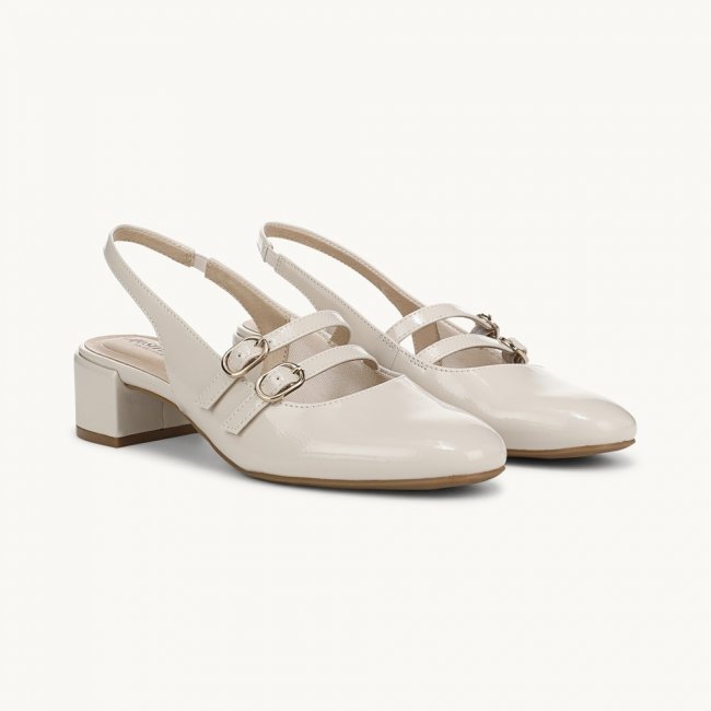 LifeStride Beatrice Slingback Pump - Almond Milk Patent Leather