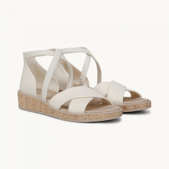 LifeStride Bali Sand Wedge Sandal - Eggnog Jersey Fabric