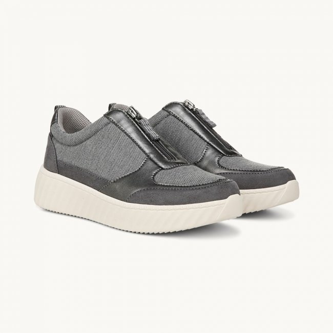 LifeStride Winner Sneaker - Grey Textured Fabric