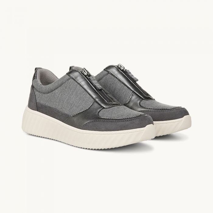 LifeStride Winner Sneaker - Grey Textured Fabric