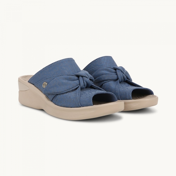 LifeStride Smile Wedge Sandal - Blue Fabric