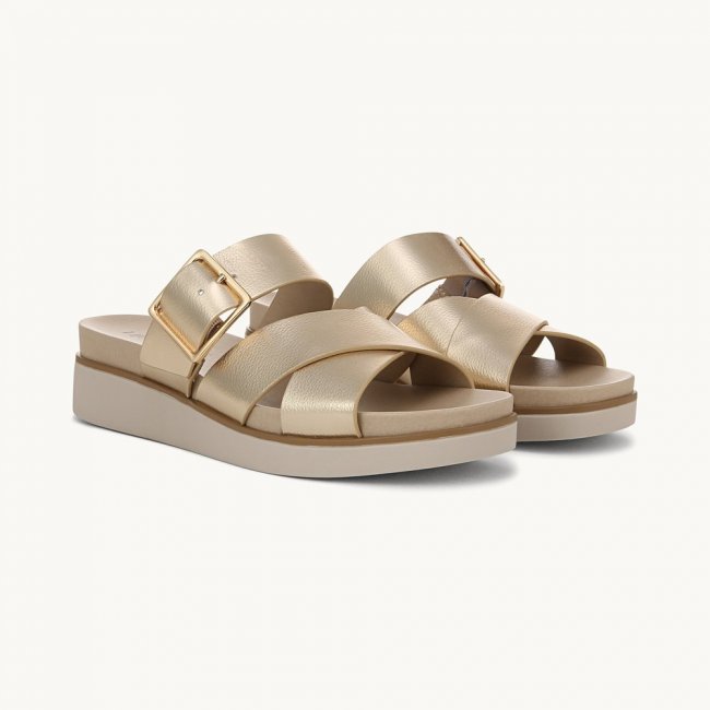 LifeStride Getaway Sandal - Gold Faux Leather