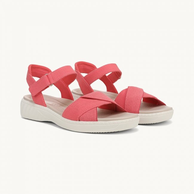 LifeStride Lane Strappy Sandal - Coral Beach Denim Fabric