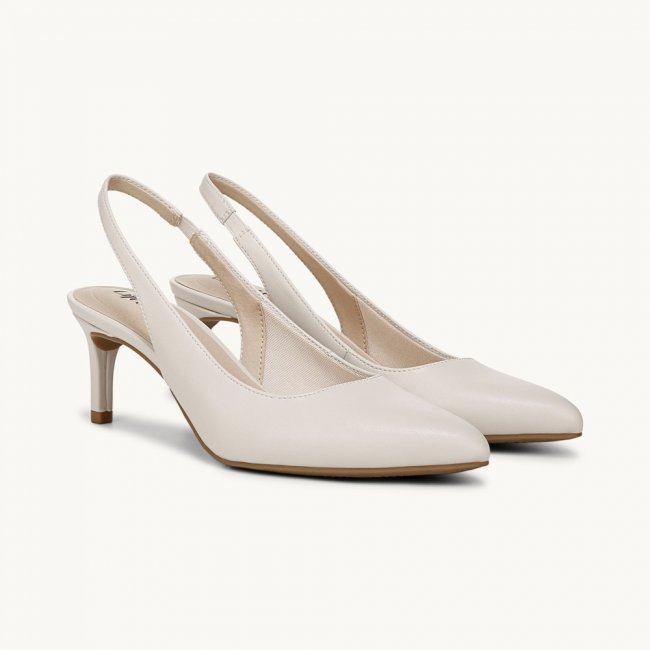 LifeStride Annalise Slingback Pump - Bone White Faux Leather