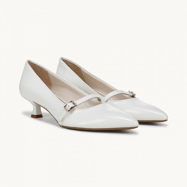 LifeStride Madelyn Mary Jane Pump - White Faux Leather