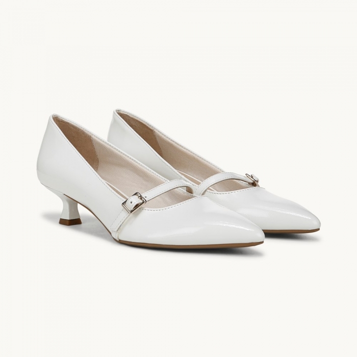 LifeStride Madelyn Mary Jane Pump - White Faux Leather