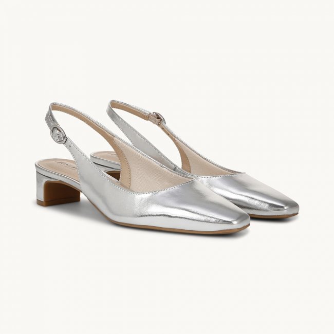 LifeStride Lorena Slingback - Silver Faux Leather