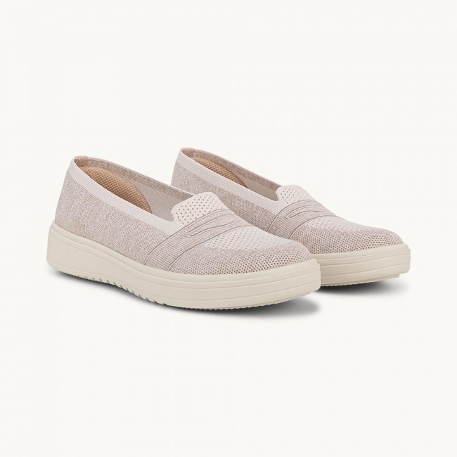 LifeStride Valley Loafer - Barely Beige Knit Fabric