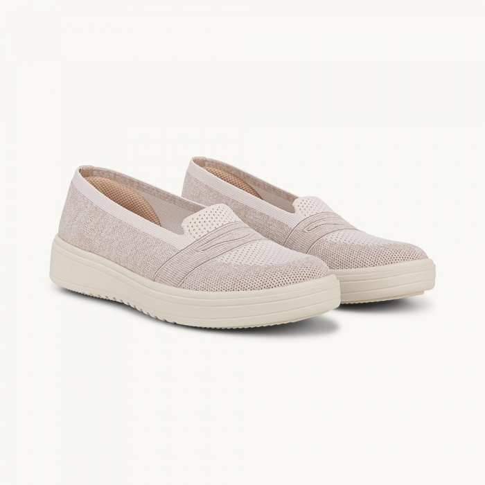 LifeStride Valley Loafer - Barely Beige Knit Fabric