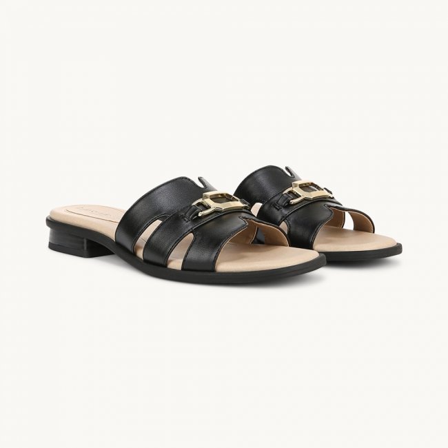 LifeStride Royalty Bit Sandal - Black Faux Leather