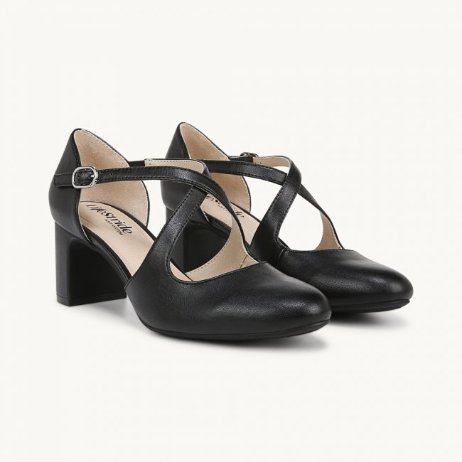 LifeStride Tracy Strappy Pump - Black Faux Leather