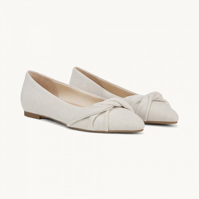 LifeStride Palm Ballet Flat - Natural Silver Fabric