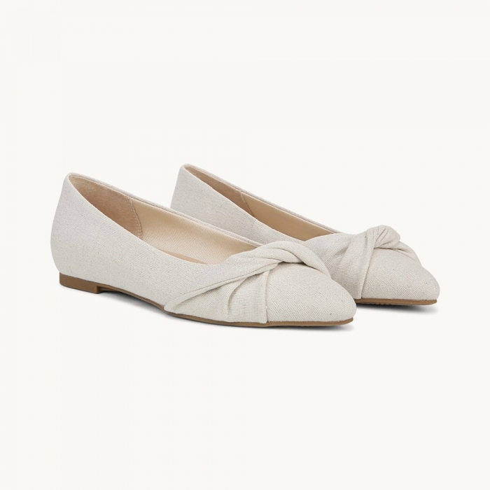 LifeStride Palm Ballet Flat - Natural Silver Fabric