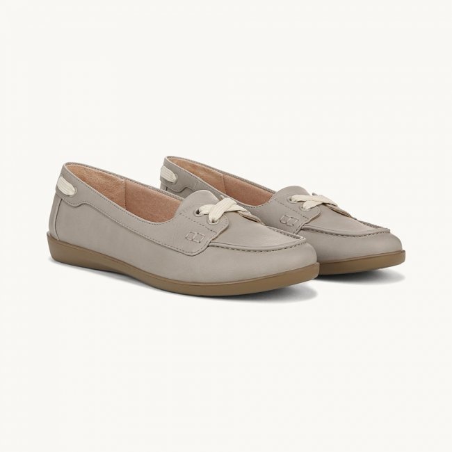 LifeStride Nautical Loafer - Light Grey Faux Leather