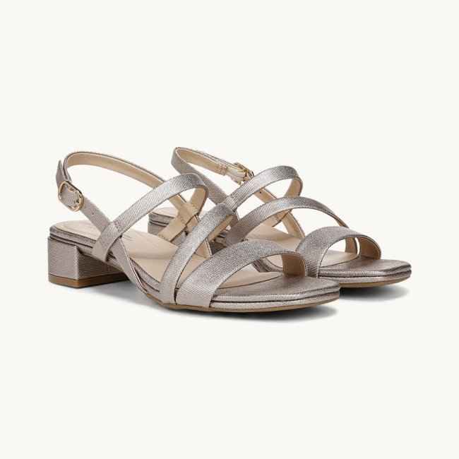 LifeStride Janet Strappy Dress Sandal - Bronze Faux Leather
