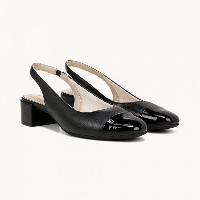 LifeStride Becoming Slingback Pump - Black Faux Leather