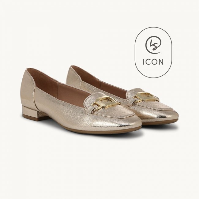 LifeStride Celine Ballet Flat - Platino Gold Faux Leather