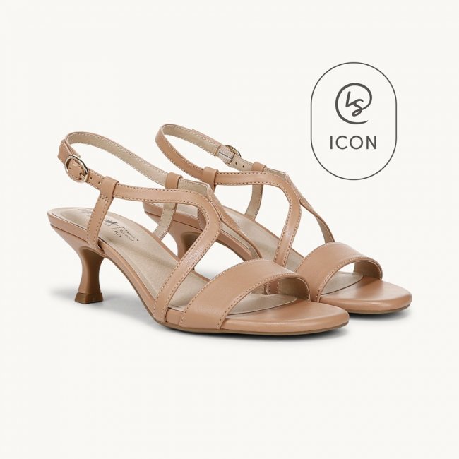 LifeStride Nolita Dress Sandal - Sienna Tan Faux Leather