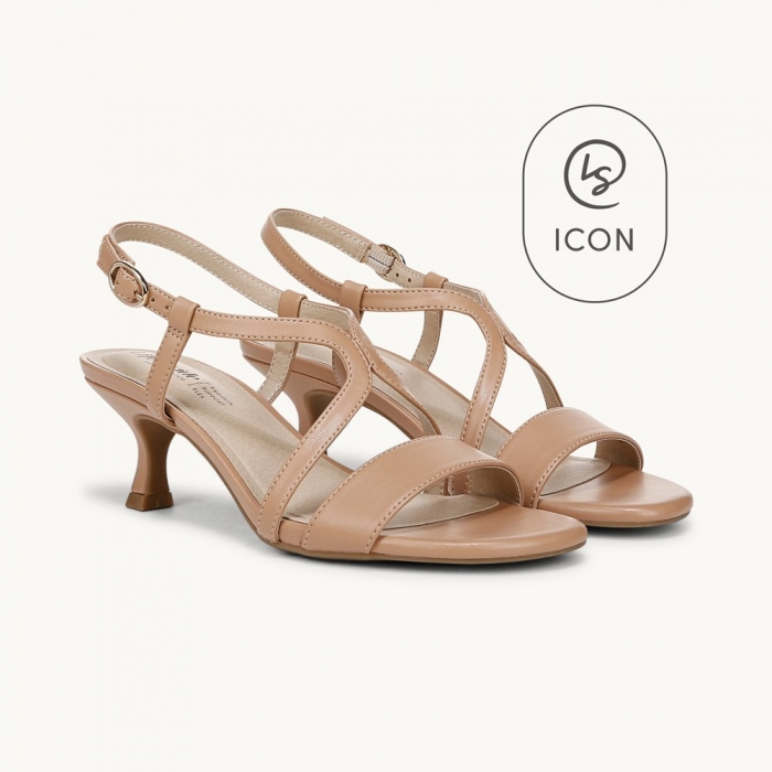LifeStride Nolita Dress Sandal - Sienna Tan Faux Leather