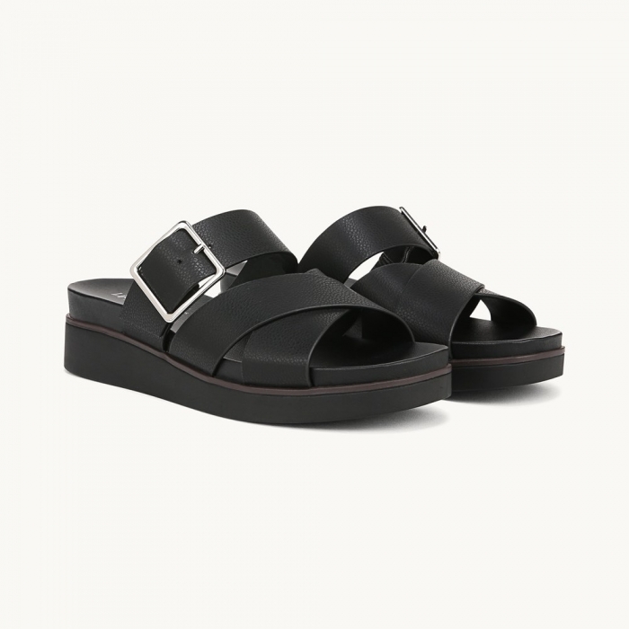 LifeStride Getaway Sandal - Black Faux Leather